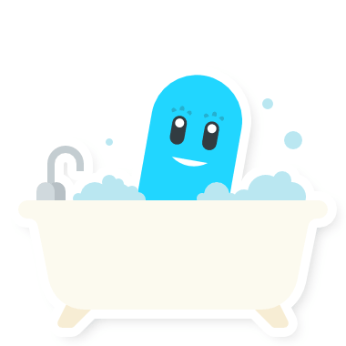 Jellybean Mascot Relaxing in a Bubble Bath