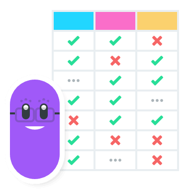 Jellybean next to Comparison Table