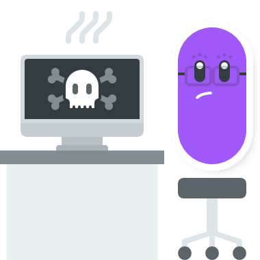 Jellybean Sitting Next to a Computer with a Problem