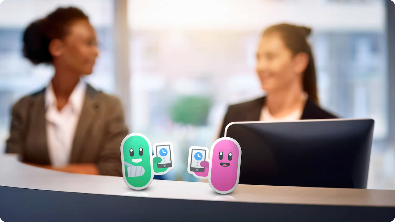 Allied health clinic reception staff managing patient billing and payments