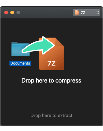 Dragging macOS Folder into Keka App